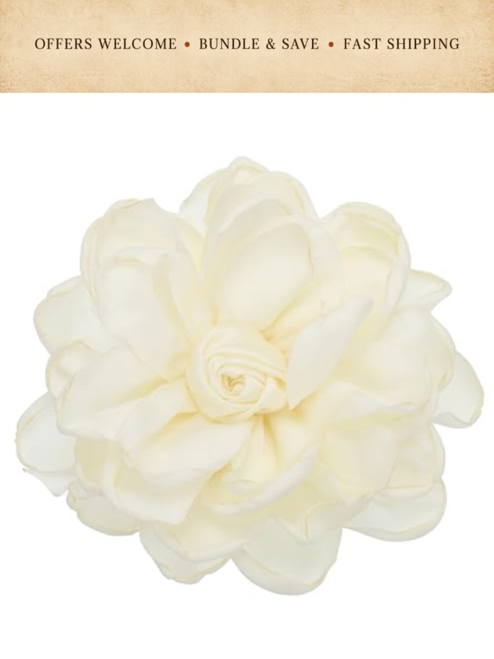 Satin Rose Flower Brooch Hair Clip Layered Wedding Party Pin